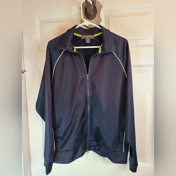 (1278) Banana Republic Men's Warm Up Jacket, Size: Medium Color: Black - Picture 5 of 13